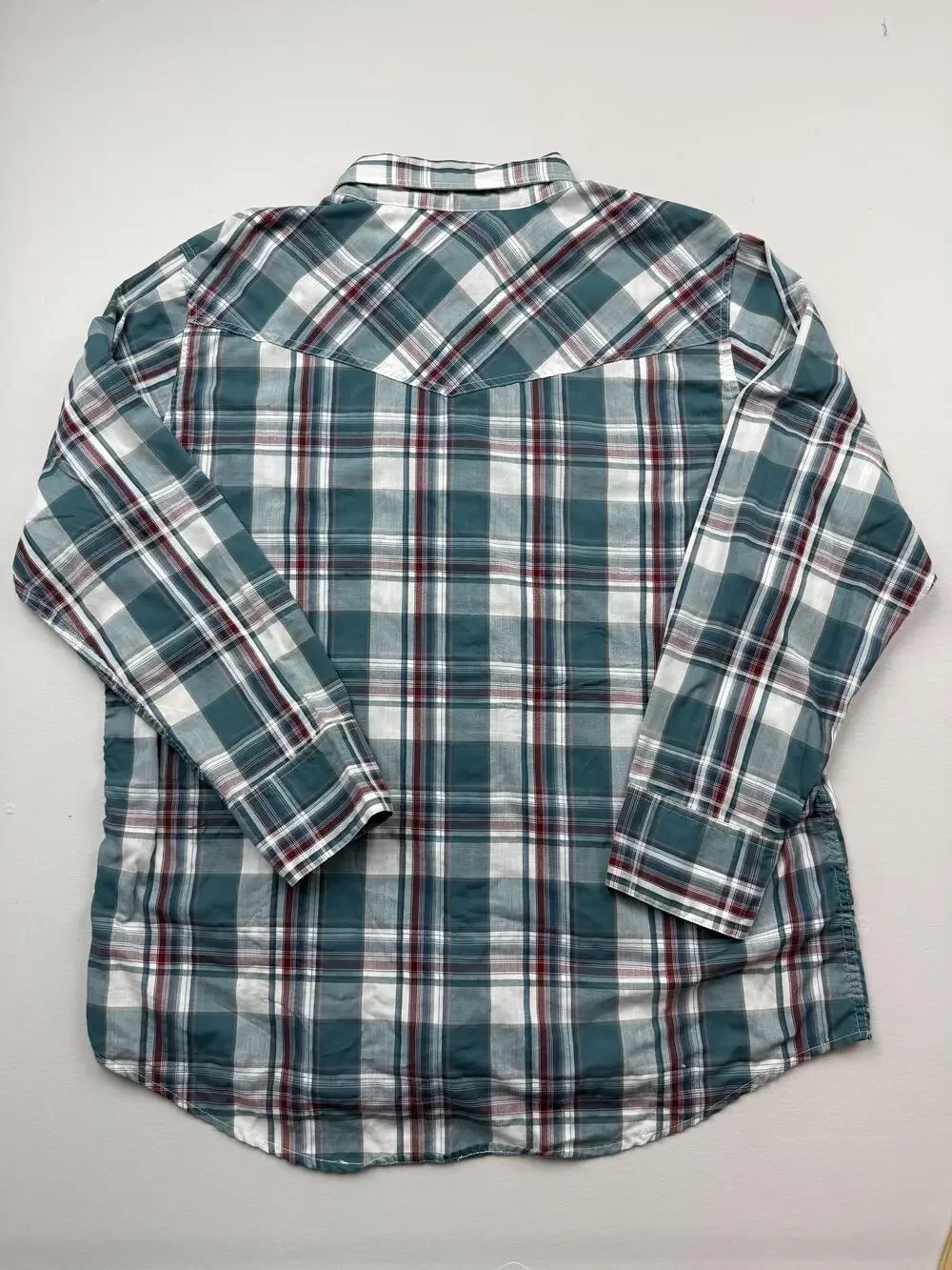 High Noon Shirt Mens XL Green Plaid Long Sleeve Western Pearl Snap Casual